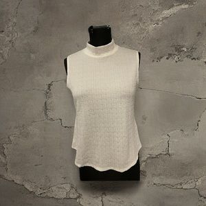 W5 | White Mock Neck Sleeveless Top | Minimalist Summer Basic